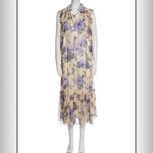 Zimmermann Cream and Purple Floral Maxi Dress